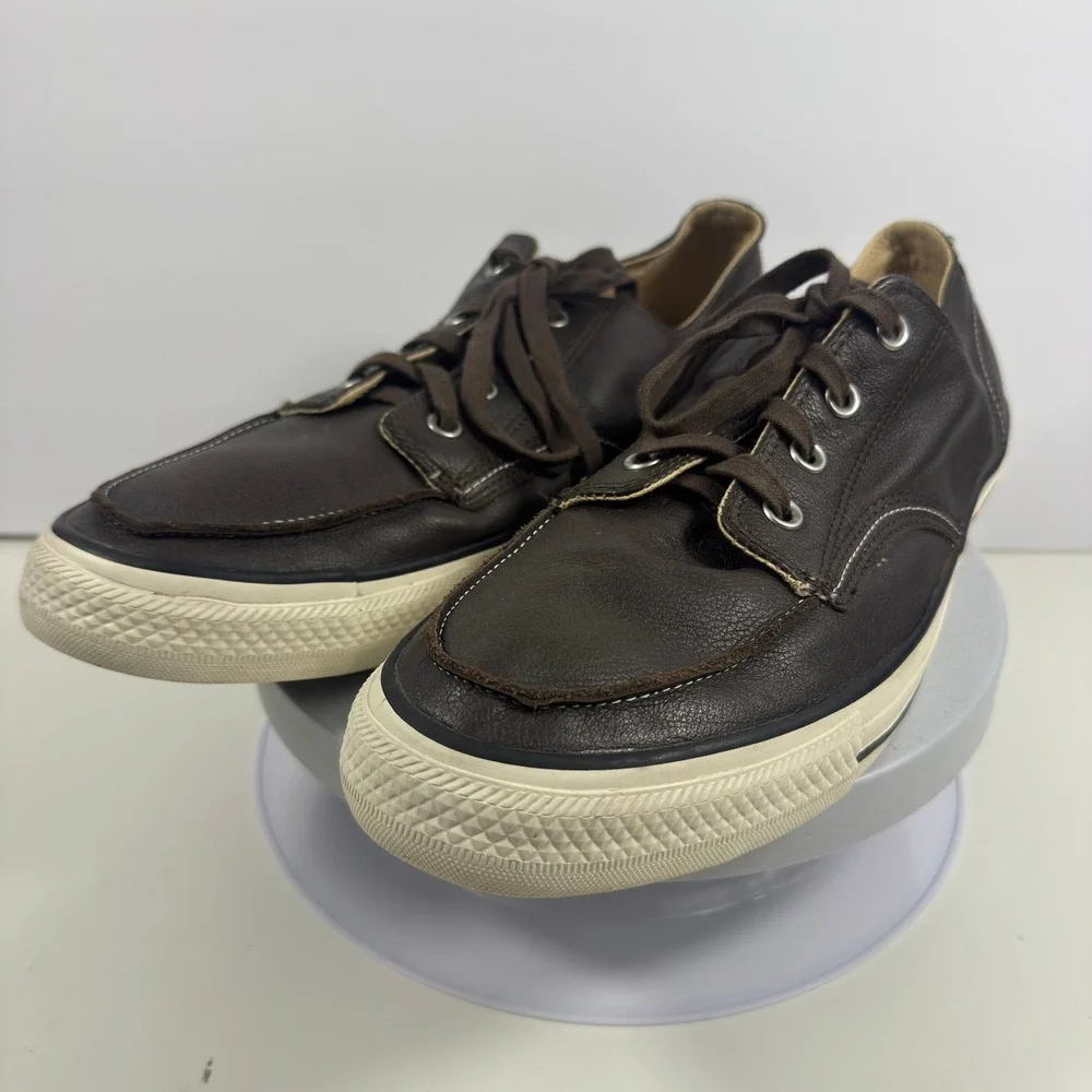 Converse All Star Mens Dark Brown Leather Moc Toe Low Top Sneakers Shoes 12‎ - Picture 3 of 15